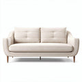 Canapé moderne en tissu beige avec coussins moelleux 200 x 90 x 85cm