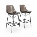 Tabouret de bar en plastique brun avec structure en métal noir 45 x 45 x 105cm