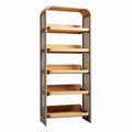 Étagère en bois de bambou avec 6 niveaux et structure en métal 180 x 60 x 30cm
