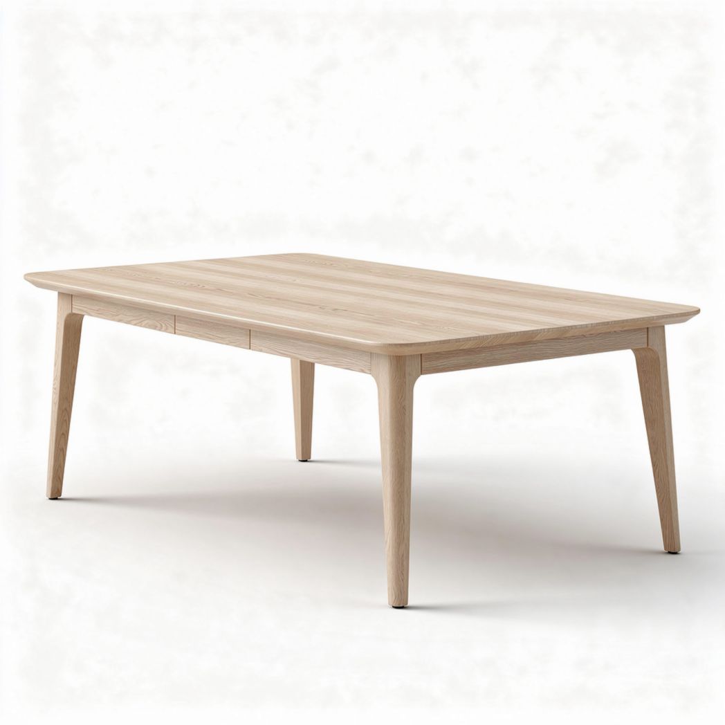 Table en bois clair dimensions 180 x 90 x 75cm pour salle à manger